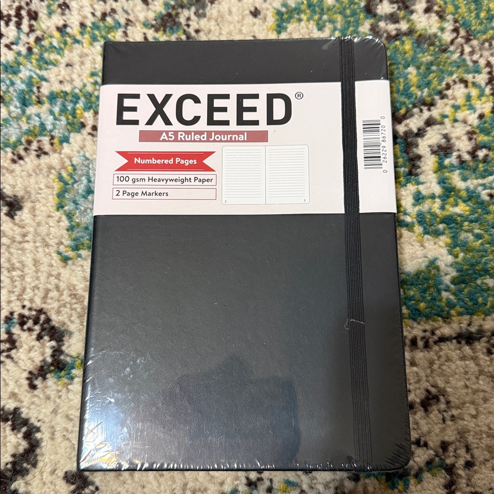 EXCEED Black Hardcover Ruled Journal Notebook - Sealed